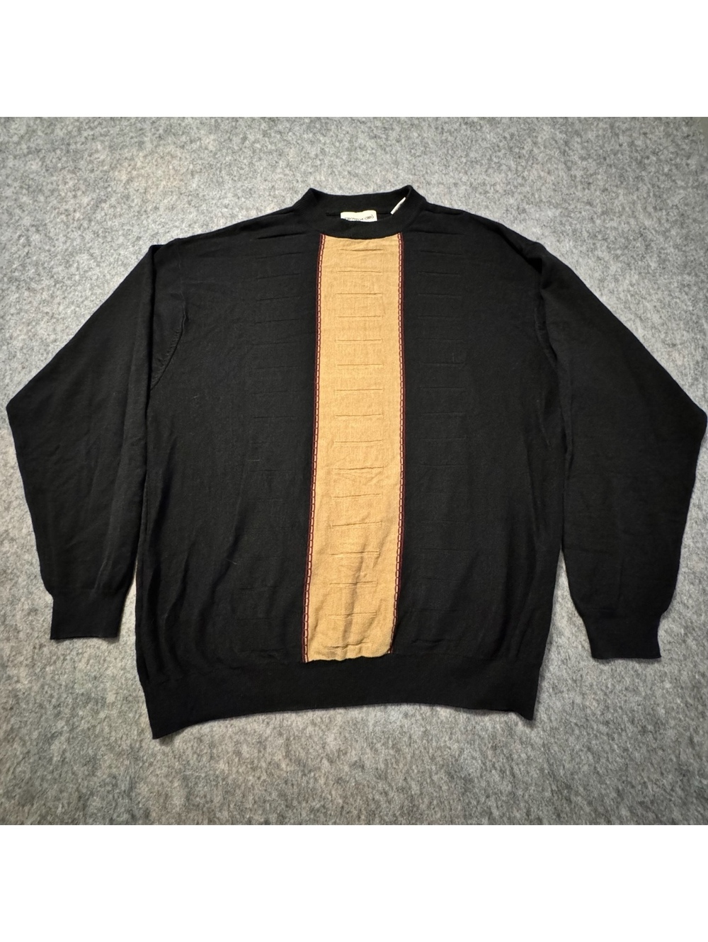 Pronto Uomo Black Tan Silk/Cotton Sweater Classic Luxe Sz XXL